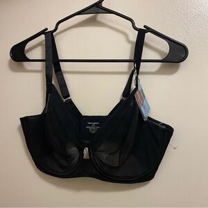 Curvy Couture Womens Black Sheer Mesh Cup Underwire Bra Size 32H New NWT